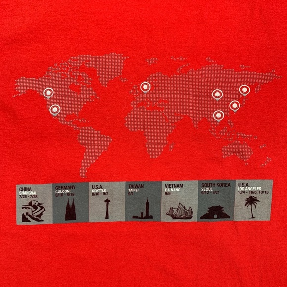 VTG League Of Legends Shirt Red Mens Large World Map Championship Tour Tee LoL - Picture 6 of 9